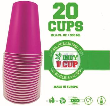 Gobelets Pink Cups:20 pièce, 300 ml, pink/rose 