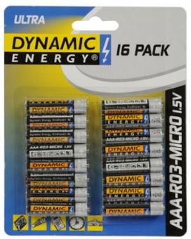 Batterien ENERGY R3 AAA:16 Stück 