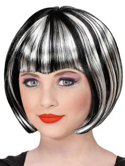 Children's wig:black/silver 