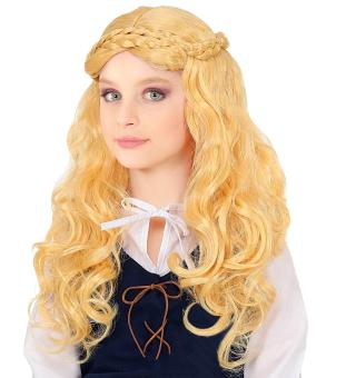 Child wig medieval maid:blond 