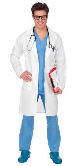 Déguisement de docteur avec chemise, pantalon et manteau:blanc 