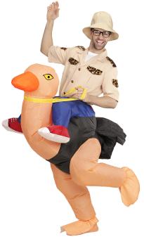 Researcher Costume: Inflatable costume with integrated blower and hat:natur 