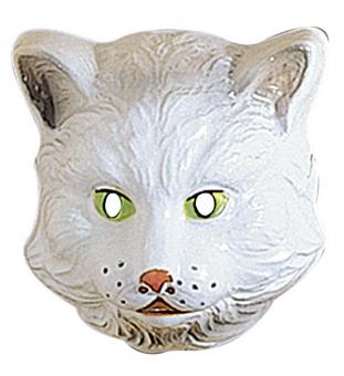 Plastik Katzenmaske:weiss 