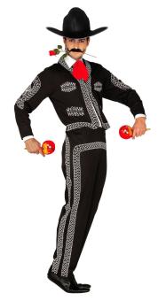 Costume Mariachi Mexique (Veste, Pantalon, Chapeau, Cravate) 