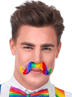 Rainbow moustache set 