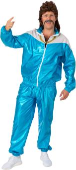 80's retro tracksuit unisex: jacket and trousers:blue 
