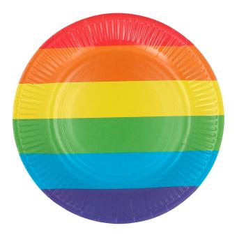 Assiettes en papier Arc-en-ciel:8 pièce, 23 cm 