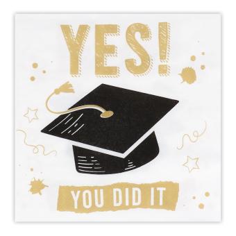 Serviettes Graduation 'YES YOU DID IT':20 pièce, 33 x 33 cm 
