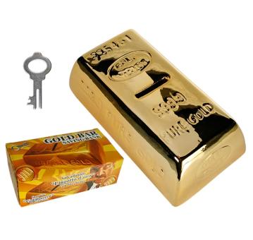 Gold bar money box with ceramic lock:or/gold 