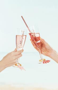 Autocollants ''Bride & Bridesmaid:6 pièce, or rose 