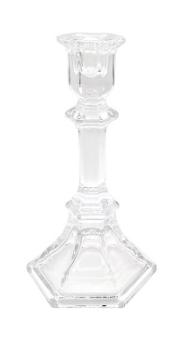 Glass candlestick:9.5 x 9.5 x 19.5 cm, transparent 
