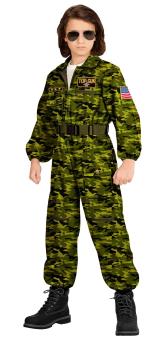 Children fighter jet pilot : overalls, belt:camourflage 