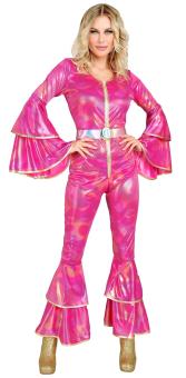 80s disco jumpsuit: incl. belt:pink 