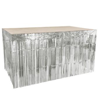 Tischrock metallic:300 x 74 cm, silber 