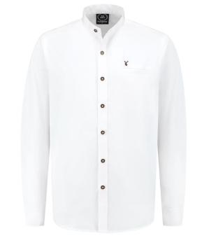 Traditional shirt with stand-up collar:white 