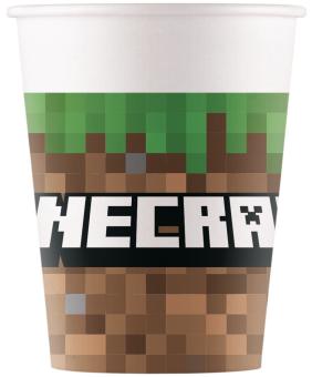 Minecraft Gobelets: certifié FSC:8 pièce, 200 ml 