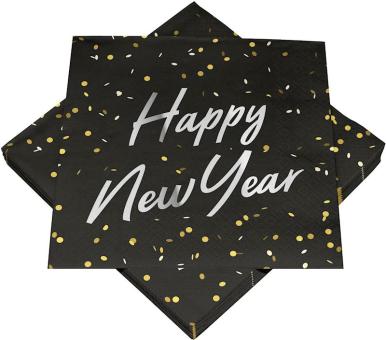 Servietten Happy New Year:20 Stück, 33 x 33 cm 