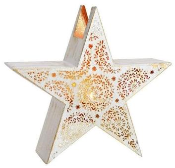 Lantern star:31 x 30 x 10 cm, white/gold 