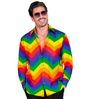 Shirt in rainbow pattern:colorful 