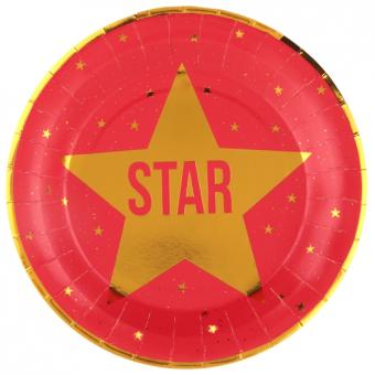 Star Assiettes:10 pièce, 22.5 cm, rouge 