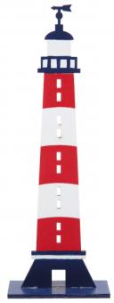 Leuchtturm Holzdeko:9 x 6 x 26.5 cm, mehrfarbig 