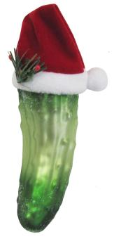 Concombre de Noël avec chapeau: Décorations pour arbres de Noël:14 cm 