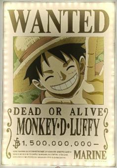 One Piece Lampe murale LED Wanted Luffy:30 cm 