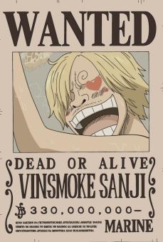 One Piece LED Wandleuchte Wanted Sanji:30 cm 
