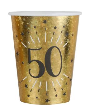 Gobelets de fête du 50e anniversaire:10 pièce, 2.7 dl, or 