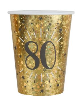 Gobelets de fête du 80e anniversaire:10 pièce, 2.7 dl, or 