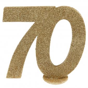 70. Geburtstag Tischzahl:11 x 10 cm, gold 