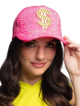 Casquette Dollar coloris néon, taille ajustable:pink/rose 