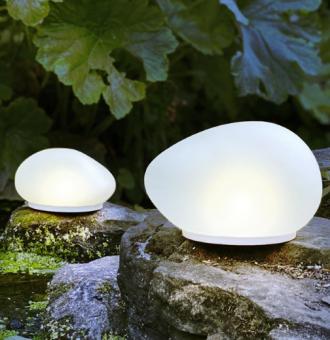 Pierre solaire extérieure à LED:17 x 14 x 12 cm, blanc 