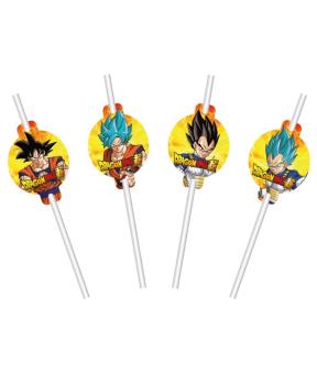 Dragon Ball Trinkhalme:FSC zertifiziert:8 Stück, 19 cm, mehrfarbig 