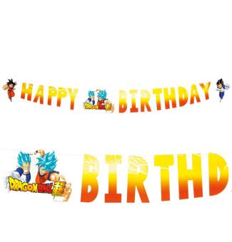Dragon Ball Happy Birthday Girlande:200 x 16 cm, mehrfarbig 