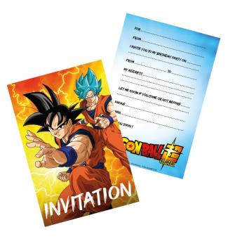 Dragon Ball Einladungskarten:5 Stück, 15 x 10 cm, mehrfarbig 