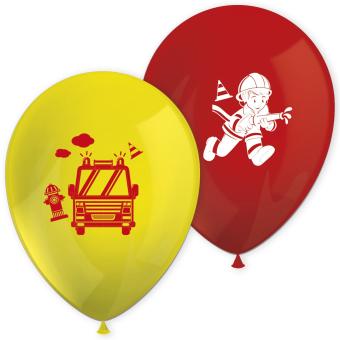 Feuerwehr Luftballons:8 Stück, 30 cm, mehrfarbig 