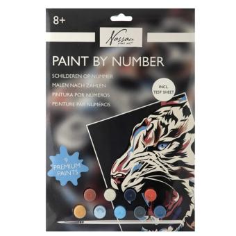 Painting by numbers tiger: including paints and brushes:33.5 x 23.8 cm 