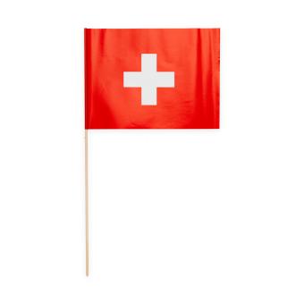 Schweiz Papier Handfahnen: Fanartikel und Partydekoration:10 Stück, 20 x 30 cm, rot/weiss 