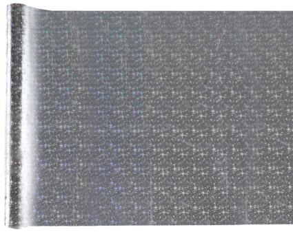 Chemin de table brillant:3 m x 27 cm, argent 