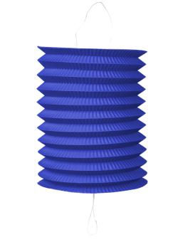 Lanterne cylindrique sans bougeoir, papier:D 16 cm, bleu 