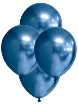Ballons en latex miroir:10 pièce, 30 cm, bleu 