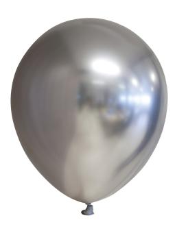 Ballons en latex miroir:10 pièce, 30 cm, argent 