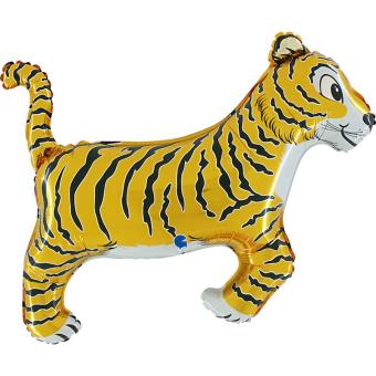 Tigre ballon aluminium:83 x 76 cm, jaune 