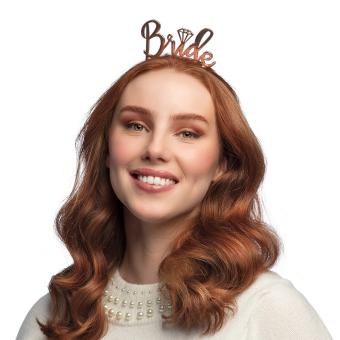 Metal Diadem 'Bride':rosegold 