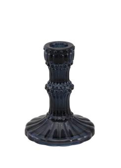 Glass candle holder:9 x 12 cm, black 