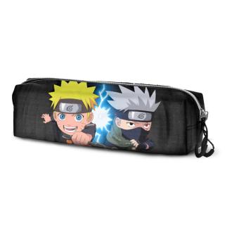 Trousse carrée pour fans de Naruto Shippuden:22 x 9 x 7 cm, noir 