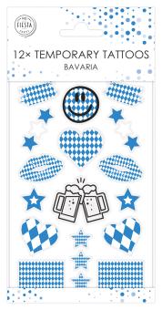 Oktoberfest Tattoo Stickers:blue/white 
