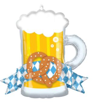 Oktoberfest Bierkrug Folienballon:66 cm x 63 cm, gelb 