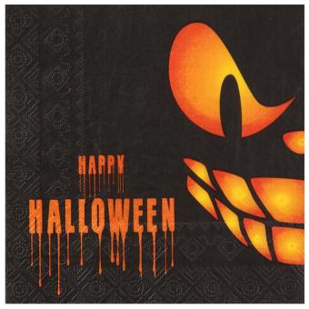Happy Halloween Napkins:20 Item, 33 x 33 cm, black/orange 